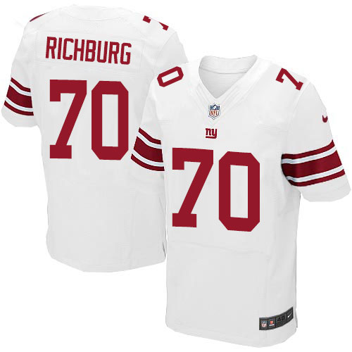 Men's Elite Weston Richburg Nike Jersey White Road - #70 NFL New York Giants